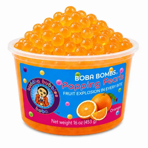 Vista 10 de Buddha Bubbles Boba - Perlas de Boba para reventar/estallar de primera calidad/Bombas de Boba / cobertura de postre (perlas de arándano)