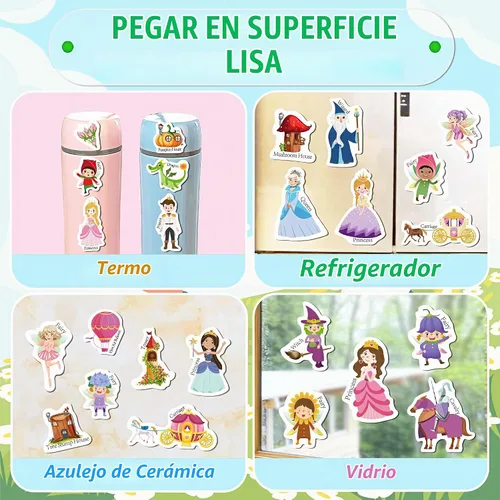 Vista 5 de iGetooy Libros de calcomanías reutilizables para niños pequeños de 1 a 3 años, calcomanías para niños de 2 a 4 años, calcomanías de princesa Cuento