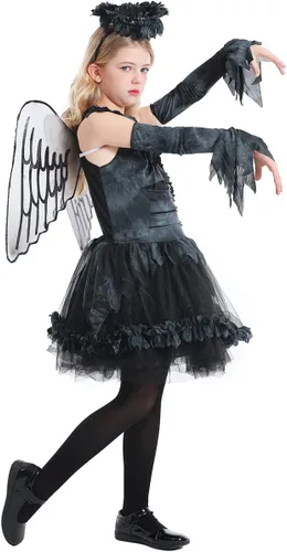 Vista 4 de Seasons Disfraz de ángel caído para niñas (10-12)