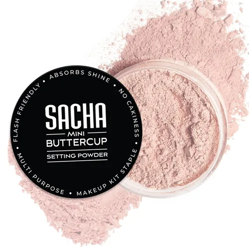 Vista 10 de Sacha BUTTERCUP - Polvo fijador de maquillaje de 1.75 onzas, polvo translúcido para acabado de piel grasa, polvo suelto, polvo difuminador