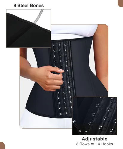 Vista 3 de Entrenador de cintura para mujer, corsé de látex para cintura