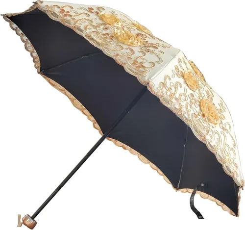 Vista 43 de WENDIN Sombrilla de encaje plegable vintage Paraguas gótico lluvia Anti-UV protección de encaje parasol cúpula Foto Props niñas sombrilla paraguas