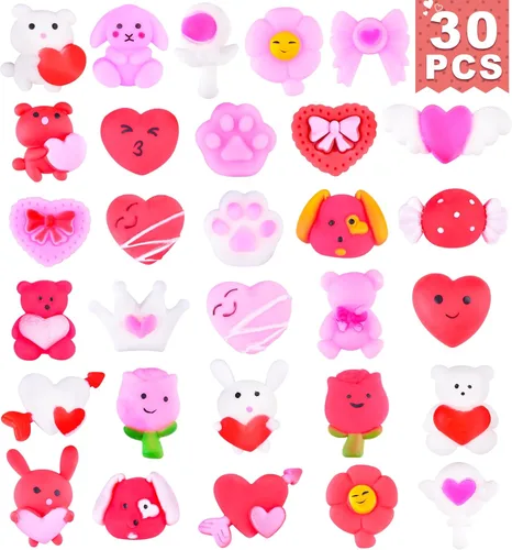 Vista 13 de 30 piezas de juguetes esponjosos Kawaii, juguetes blandos Mochi para niños, recuerdos de fiesta, mini juguetes esponjosos para aliviar el estrés