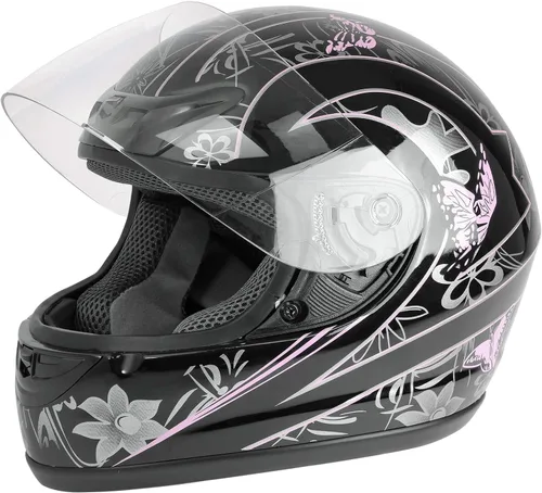 Vista 5 de TCMT Tamaño-M DOT Casco de motocicleta con mariposa, tapa abatible, cara completa, para la calle, para bicicleta de tierra, casco para adultos, ATV