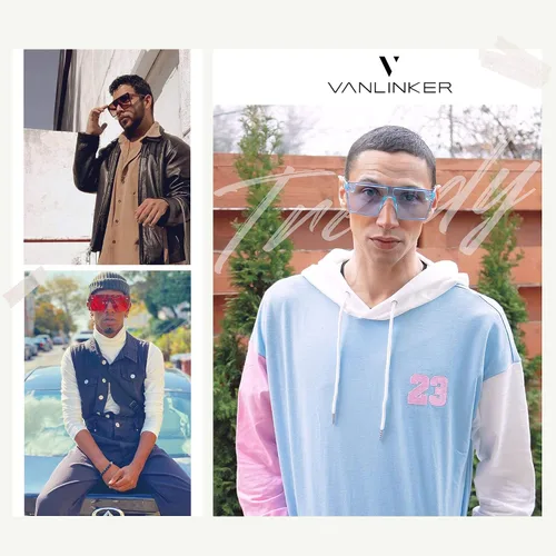 Vista 5 de VANLINKER Gafas de sol grandes con parte superior plana y gran tamaño para mujeres y hombres con diseño cuadrado sin montura VL9517