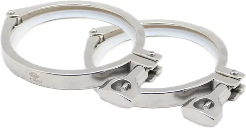 Vista 19 de Acero inoxidable 304 Single Pin Heavy Duty Tri Clamp con tuerca de ala para virola TC 1.5 "con 1 unid junta de silicona
