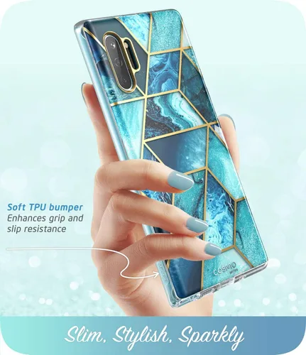 Vista 4 de i-Blason Cosmo Series - Funda diseñada para Galaxy Note 10 (versión 2019), diseño de mármol protector sin protector de pantalla integrado