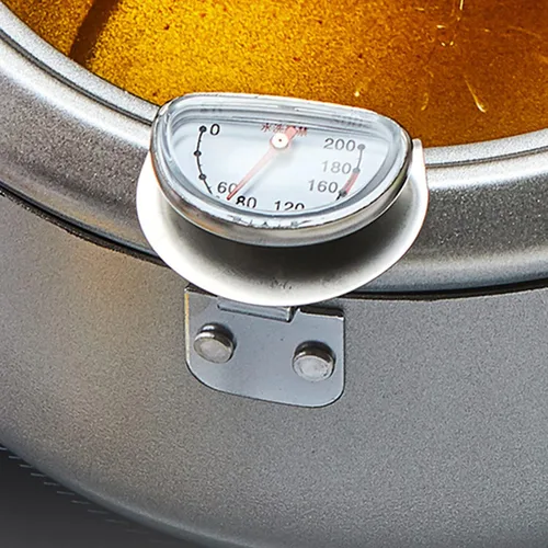 Vista 5 de Olla freidora, olla de papas fritas tempura sartén con termómetro (diámetro 8 pulgadas), 8 pulgadas