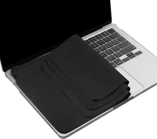 Vista 10 de Paquete de 2 paños de limpieza de microfibra de 13 pulgadas con protección de impresión de teclado de pantalla, accesorios protectores de teclado