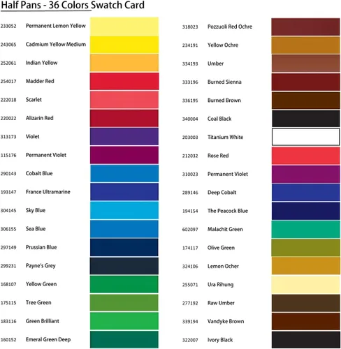 Vista 6 de Juego de pintura de acuarela, pigmento sólido de 36 colores en medias sartenes de 0.07 onzas líquidas con paleta de mezcla, kit de pintura