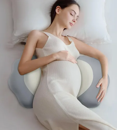 Vista 6 de DONAMA Almohada de embarazo para dormir, desmontable y ajustable, almohada de maternidad de apoyo de doble cara, agradable a la piel para mujeres