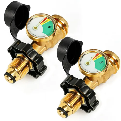 Vista 7 de Adaptador de tanque de propano POL a QCC1 con calibre, ajuste universal para 5-100 libras 1pcak QCC1‑POL Estilo de adaptador