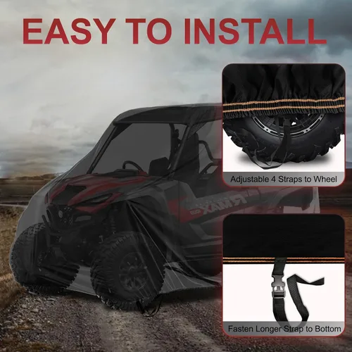 Vista 2 de Cubierta UTV de 2 plazas impermeable para todo tipo de clima, compatible con Yamaha Wolverine x2 850 1000 Rhino 450 660 700 YXZ1000R Ranger 500 570
