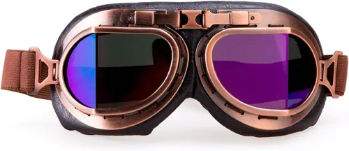Vista 12 de CRG Sports Gafas de motocicleta estilo aviador, piloto, crucero, scooter, gafas de motocross para hombre, mujer, adulto