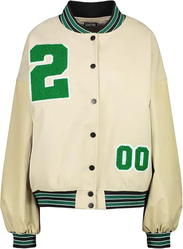 Vista 5 de Chaqueta de bombardero Y2K de gran tamaño para mujer, chaqueta de béisbol casual para novio, chaqueta de manga larga Harajuku, abrigo de ropa
