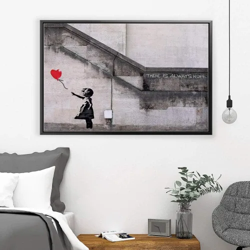 Vista 18 de Banksy Graffiti Street Art Colecciones de lienzos de arte callejero. Listo para colgar. Fabricado en Estados Unidos #FULL2