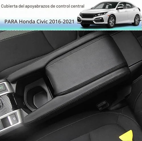 Vista 2 de Accesorios interiores personalizados para Honda 10th Civic/Hatchback 2016 2017 2018 2019 2020 2021, cubierta de cuero para consola central