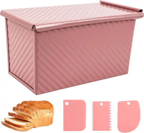 Vista 16 de Pullman - Molde para pan con tapa, acero aluminizado, 13 x 5 pulgadas Dorado