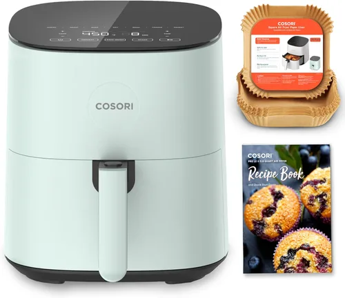 Vista 9 de Cosori Air Fryer Pro LE 5 cuartos de galón, 9 en 1, revestimiento de cerámica, recordatorio de agitación, gris 7 presets with Reheat, Keep Warm