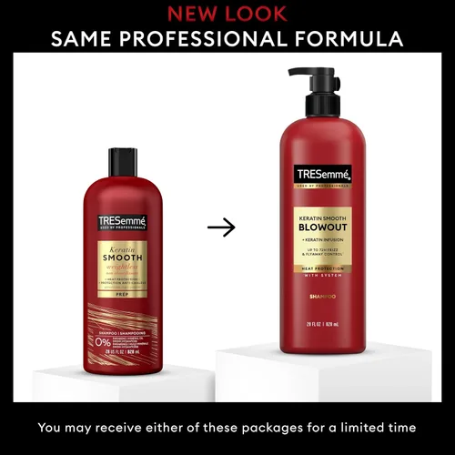 Vista 3 de TRESemmé Champú 4 unidades de queratina suave transformando cabello rebelde, formulado con disciplina laminar, 28 onzas líquidas