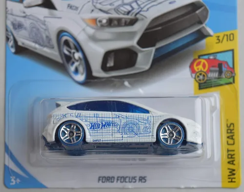 Vista 2 de Hot Wheels Arte Coches Ford Focus Rs 3/10, blanco