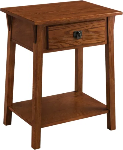 Vista 14 de Leick Home Salem Mesita de noche, mesa auxiliar, 22 pulgadas, roble mediano MEDIUM OAK