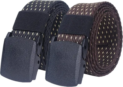 Vista 13 de Cinturones para hombres trenzados, cinturones para hombres y mujeres, de lona de nailon, transpirable, militar, de liberación rápida, cinturón