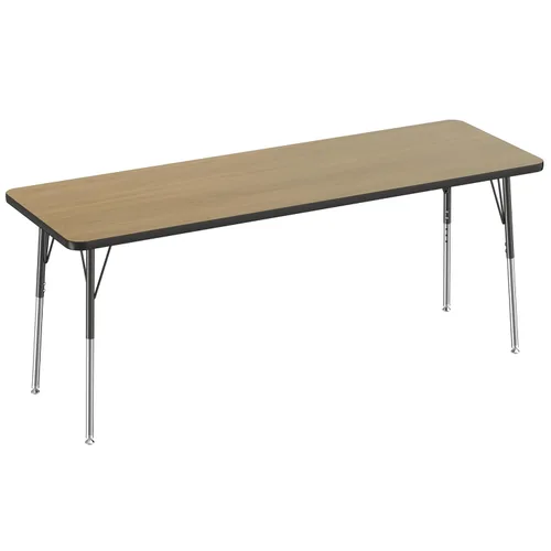 Vista 40 de FDP - Mesa rectangular para actividades escolares y de oficina (24 x 36 pulgadas), patas estándar con deslizadores giratorios, altura ajustable