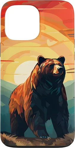 Vista 23 de Funda para iPhone 11 Bear Retro Sunset Forest Spirit Animal