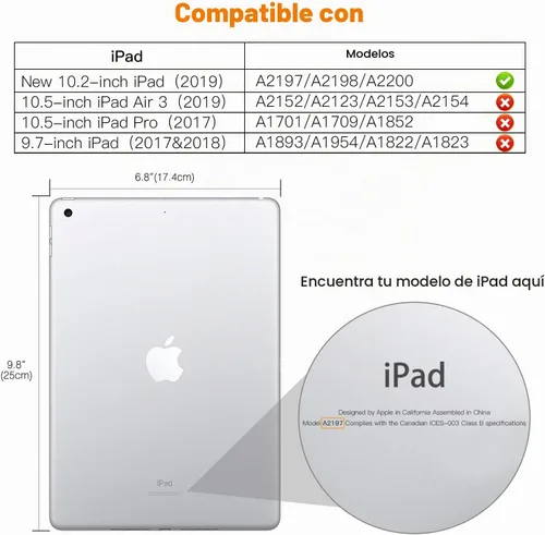 Vista 2 de MoKo Funda compatible con iPad de 9ª/8ª/7ª generación de 10.2 pulgadas (2021/2020/2019), delgada y ligera funda inteligente con protector trasero