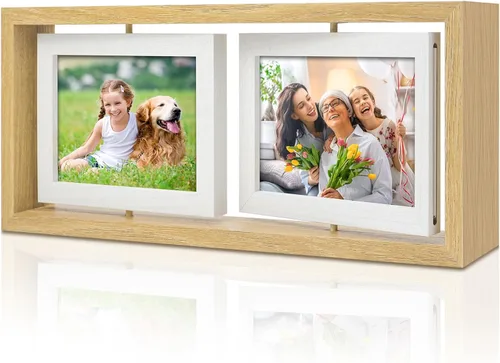 Vista 16 de ZEEYUAN Marco de fotos plegable con bisagras de 4 x 6 y 5 x 7 pulgadas, regalos para mamá madre, día de la madre, regalos para mamá de hija hijo