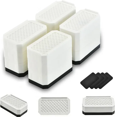 Vista 31 de EclatBain Elevadores rectangulares para cama, elevadores de muebles rectangulares de alta resistencia, con bloques ajustables de elevación de hasta