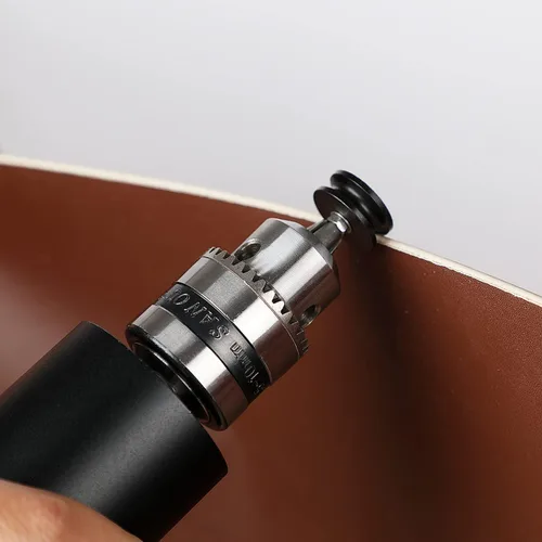 Vista 3 de 7pcs Black Ebony Wood Leather Burnisher: cabeza pulida eléctrica, fácil de usar. Profesional para bruñido de bordes y pliegues, compatible