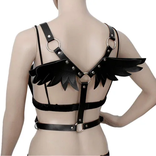 Vista 2 de ETHOON Arnés ajustable para mujer, con alas de ángel punk, cinturón para rave, festival, Halloween, cosplay