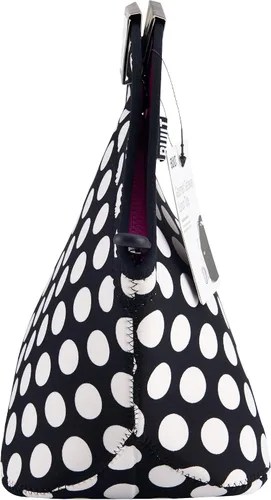 Vista 4 de BUILT Gourmet Getaway Bolsa Tote de Almuerzo de Neopreno Suave - Ligera, Aislada y Reutilizable, Talla Única, Big Dot Negro y Blanco