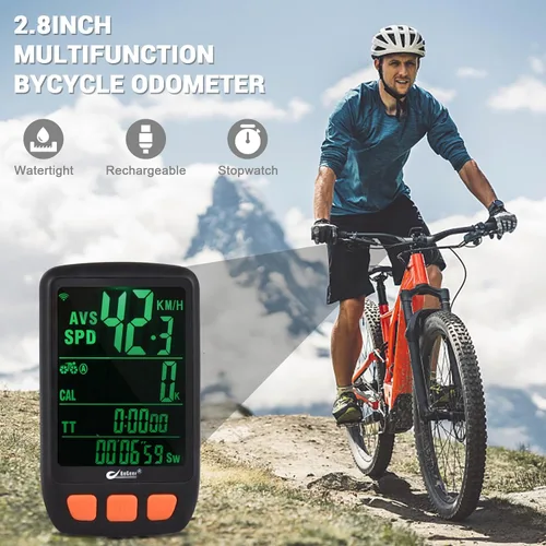 Vista 4 de Lixada Bicicleta Ciclismo Computadora Digital Bicicleta Velocímetro Cuentakilómetro con Batería Recargable Retroiluminación Cronómetro