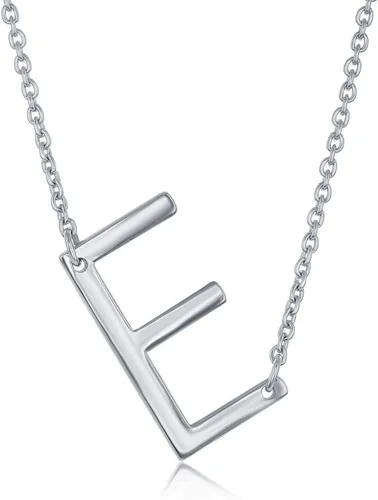 Vista 24 de Dainty Sideways Initial Necklace for Women – Sterling Silver or 14K Gold Plated 20mm Alphabet Letter Pendant