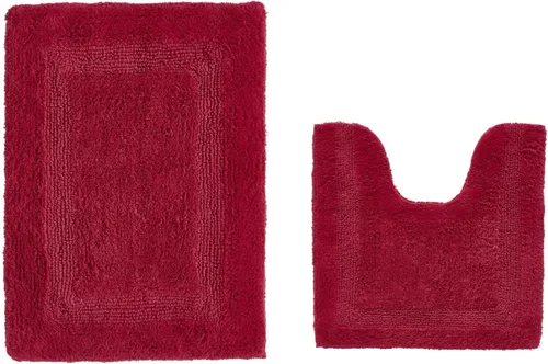 Vista 25 de Better Trends - Juego de 2 alfombras de baño 100% algodón, extra suaves, con borlas, de 17" x 24", alfombra de baño superabsorbente y reversible