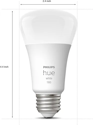 Vista 6 de Philips Hue Bombilla LED inteligente A19 de 75 W, luz blanca cálida suave, 1 paquete, 1100 lúmenes, E26, interior, control con aplicación Hue