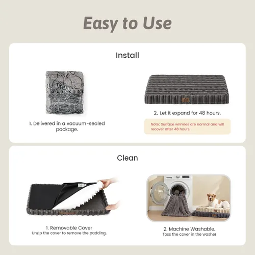 Vista 6 de COZY KISS Cama ortopédica lavable para perros para cachorros y gatos Gris