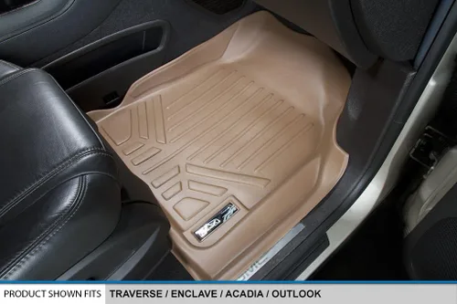 Vista 3 de SMARTLINER Juego de revestimientos de 2 filas y carga detrás de la segunda fila, color tostado, compatible con Buick Enclave 2009-2017/Chevrolet