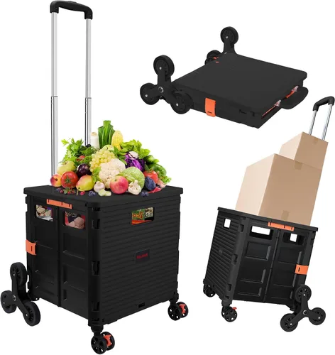 Vista 24 de Ruedas de Repuesto para Subir Escaleras para Carrito de Compras y Lavandería, Ruedas para Subir Escaleras de Carrito de Compras Triangular Trolley