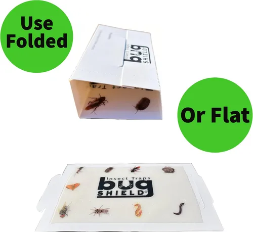 Vista 3 de Bug Shield - Trampas adhesivas de pegamento para 72 tableros de pegamento, todo tipo de incetes, arañas, cucarachas, hormigas, grillos de cuevas