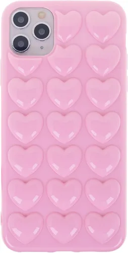 Vista 32 de Funda para iPhone 11 para mujer, funda de gel Kawaii 3D Pop Bubble Heart Kawaii, linda funda para iPhone 11 de 6.1 pulgadas, color negro