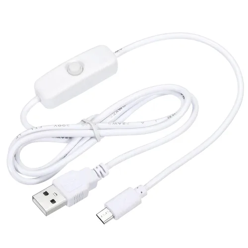 Vista 6 de MECCANIXITY Cable USB con interruptor de encendido/apagado 501, USB macho a micro USB macho cable de alimentación de 39.4 in para equipo digital LED