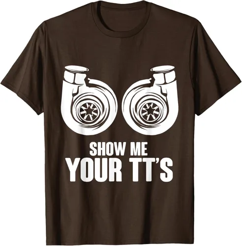 Vista 55 de Funny Show Me Your TT's Twin Turbo Car Racing Camiseta, Negro, S
