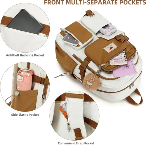 Vista 3 de Mochila para portátil de 15.6 pulgadas, mochila escolar para niños, mochilas universitarias, mochila de viaje, mochilas grandes para adolescentes