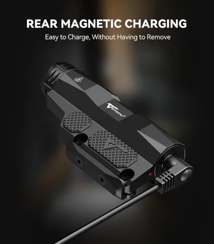 Vista 5 de VOTATU ML50 Picatinny/Mlok linterna para rifle, luz de arma máxima de 2400 lúmenes con interruptor de almohadilla de presión, linterna recargable