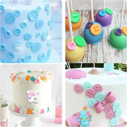 Vista 5 de Moldes de silicona para baby shower, pies de bebé, botella de mano, botón de ropa, fondant para decoración de pasteles, decoración de cupcakes
