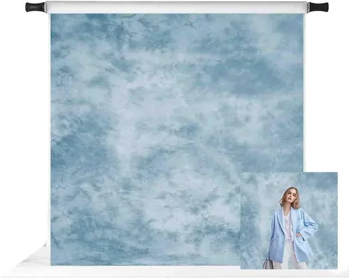 Vista 8 de Kate Telón de Fondo Abstracto Azul de 5 x 7 Pies para Fotografía, Telón de Fondo Azul para Retratos de Estudio, Telón de Fondo de Tela